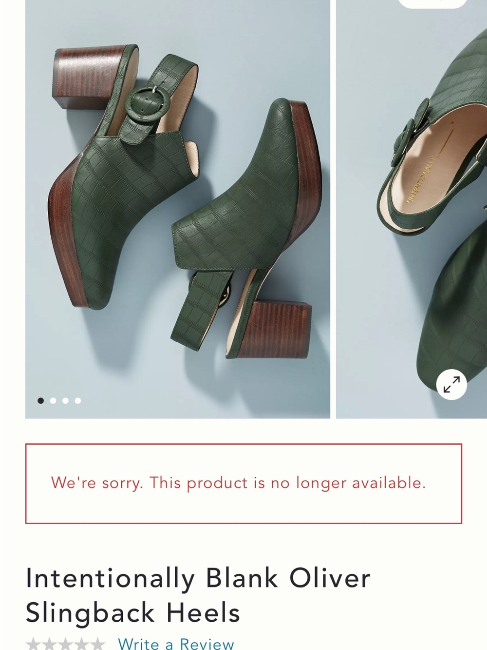 INTENTIONALLY BLANK Oliver Slingback Heels in Olive Green